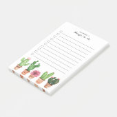 Waterverf Cactus Succulents Floral Blush Post-it® Notes (Schuin)