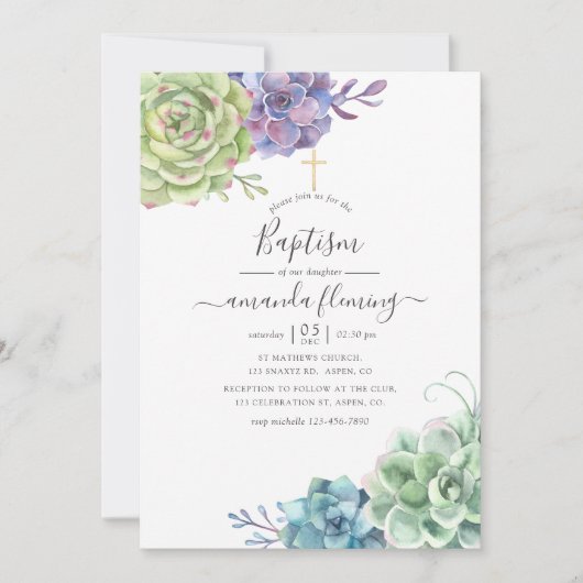 Waterverf Cactus Succulents Kaart (Voorkant)