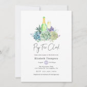 Waterverf Cactus Succulents Pop Fizz Clink Kaart (Voorkant)