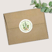 Waterverf Cactus Succulents Pots Return Address C Ronde Sticker