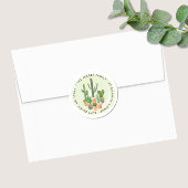 Waterverf Cactus Succulents Pots Return Address C Ronde Sticker