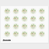 Waterverf Cactus Succulents Pots Return Address Ronde Sticker (Vel)