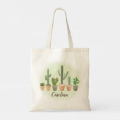 Waterverf Cactus Succulents Potted Planten Modern Tote Bag (Achterkant)