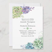 Waterverf Cactus Succulents Rehearsal Dinner Kaart (Voorkant)