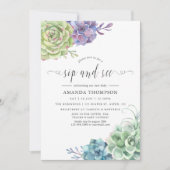 Waterverf Cactus Succulents Sip and See Kaart (Voorkant)