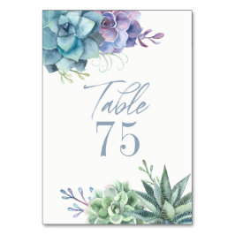 Waterverf Cactus Succulents Table Number Kaart