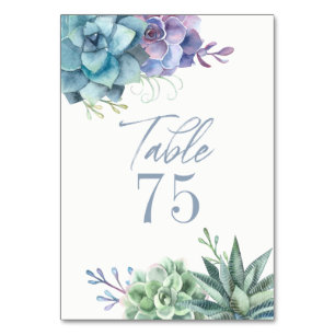 Waterverf Cactus Succulents Table Number Kaart