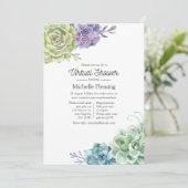 Waterverf Cactus Succulents Virtual Baby shower Kaart (Staand voorkant)