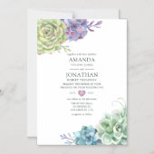 Waterverf Cactus Succulents Wedding Magnetische Uitnodiging (Voorkant)