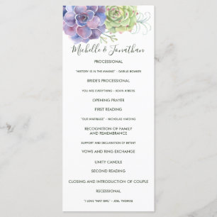 Waterverf Cactus Succulents Wedding Program Programmakaart