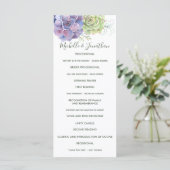 Waterverf Cactus Succulents Wedding Program Programmakaart (Staand voorkant)
