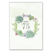 Waterverf Cactus Succulents Wedding Table Number Kaart (Achterkant)