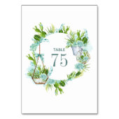 Waterverf Cactus Succulents Wedding Table Number Kaart (Achterkant)