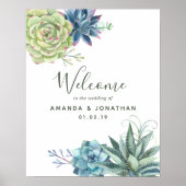 Waterverf Cactus Succulents Wedding Welcome Poster (Voorkant)