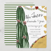 Waterverf Cactus Taco Artsy Greenery Baby shower Kaart (Voorkant / Achterkant)