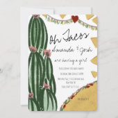 Waterverf Cactus Taco Artsy Greenery Baby shower Kaart (Voorkant)