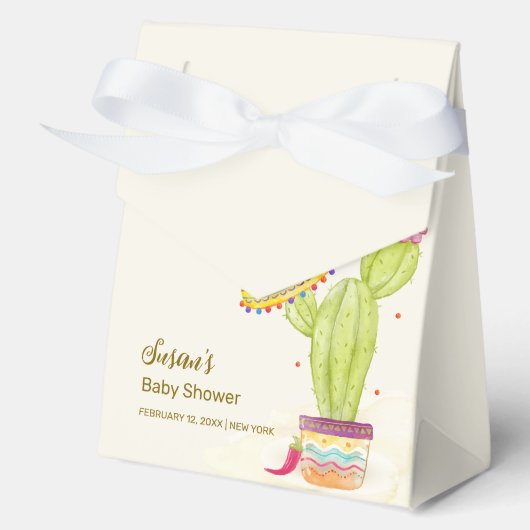 Waterverf Cactus Taco 'Over een Baby-Baby shower Bedankdoosjes (Voorkant)