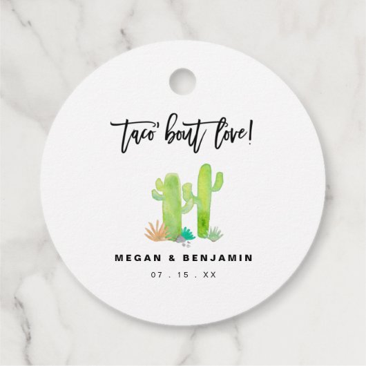 Waterverf Cactus Taco Over Liefde Bruiloft Bedankjes Labels (Achterkant)