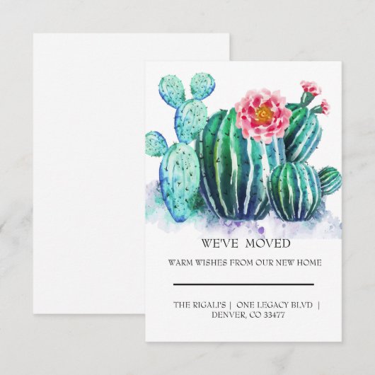 waterverf Cactus thuisbeweging (Voorkant / Achterkant)