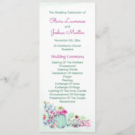 Waterverf Cactus Trouwprogramma's Programmakaart