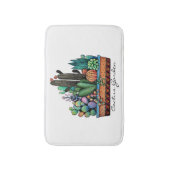 Waterverf cactus tuin in potten badmat (Voorkant Verticaal)