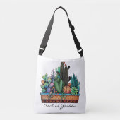 Waterverf cactus tuin in potten crossbody tas (Voorkant)