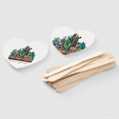 Waterverf cactus tuin in potten handwaaier (Niet-gemonteerd)