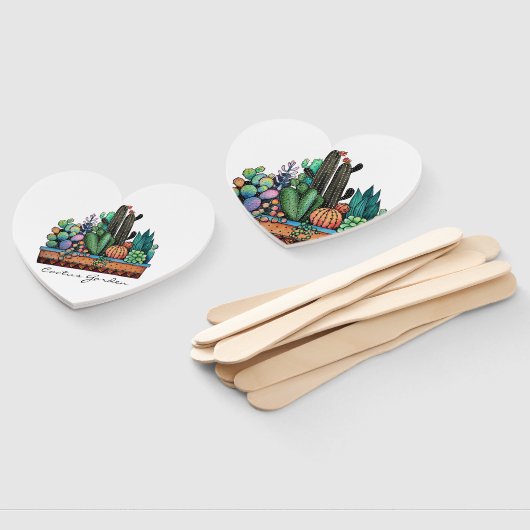 Waterverf cactus tuin in potten handwaaier (Niet-gemonteerd)