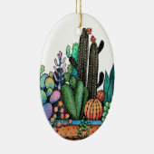Waterverf cactus tuin in potten keramisch ornament (Rechts)