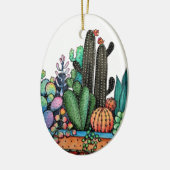 Waterverf cactus tuin in potten keramisch ornament (Links)
