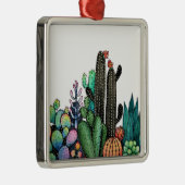 Waterverf cactus tuin in potten metalen ornament (Rechts)