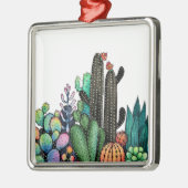 Waterverf cactus tuin in potten metalen ornament (Links)