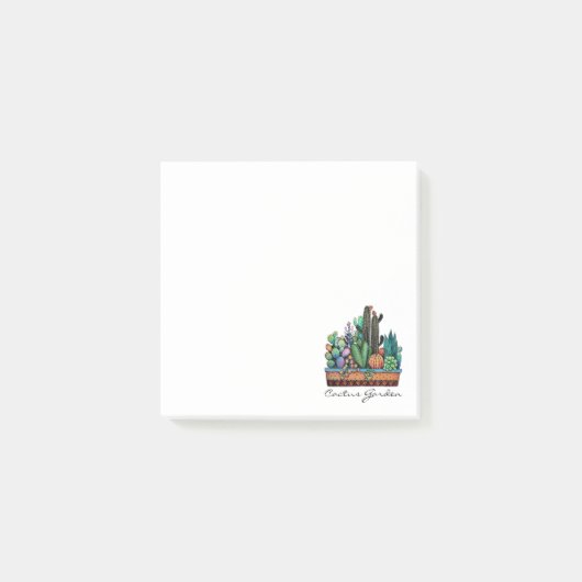 Waterverf cactus tuin in potten post-it® notes (Voorkant)