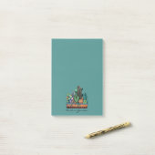 Waterverf cactus tuin in potten post-it® notes (Op bureau)