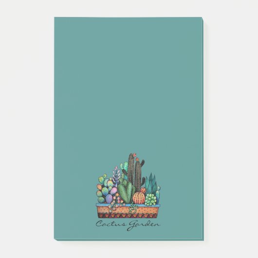 Waterverf cactus tuin in potten post-it® notes (Voorkant)
