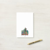 Waterverf cactus tuin in potten post-it® notes (Op bureau)