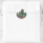 Waterverf cactus tuin in potten ronde sticker (Tas)