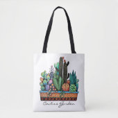 Waterverf cactus tuin in potten tote bag (Voorkant)