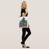 Waterverf cactus tuin in potten tote bag (Op model)