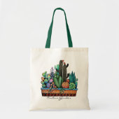 Waterverf cactus tuin in potten tote bag (Voorkant)