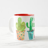 Waterverf Cactus Tweekleurige Koffiemok (Voorkant links)