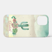 Waterverf Cactus,Vetplant Verfsplash Case-Mate iPhone Case (Achterkant (horizontaal))