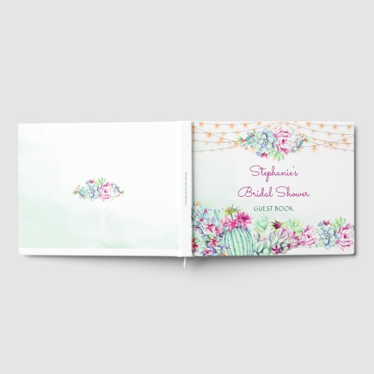 Waterverf Cactus vetplanten Lights Vrijgezellenfee Gastenboek (Volledig)