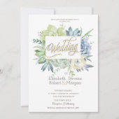 Waterverf Cactus vetplanten Polka Dots Bruiloft Kaart (Voorkant)