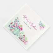 Waterverf Cactus & vetplanten Trouwservetten Servet (Hoek)