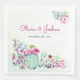 Waterverf Cactus & vetplanten Trouwservetten Servet