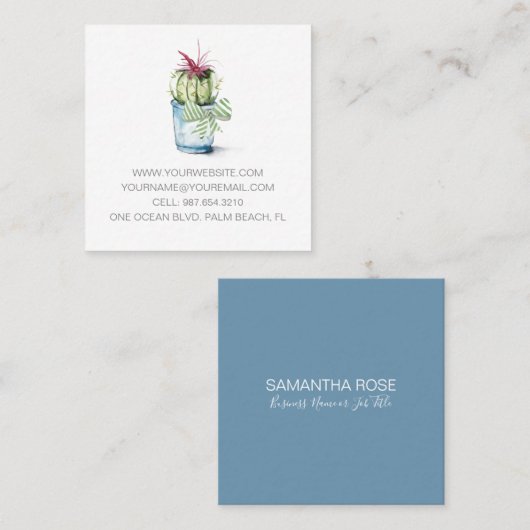 Waterverf Cactus Visitekaartjes (Voorkant / Achterkant)