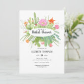 Waterverf Cactus Vrijgezellenfeest Kaart (Staand voorkant)