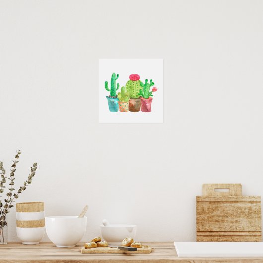 Waterverf Cactus Wall Art Poster (Keuken)