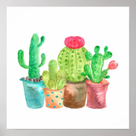 Waterverf Cactus Wall Art Poster